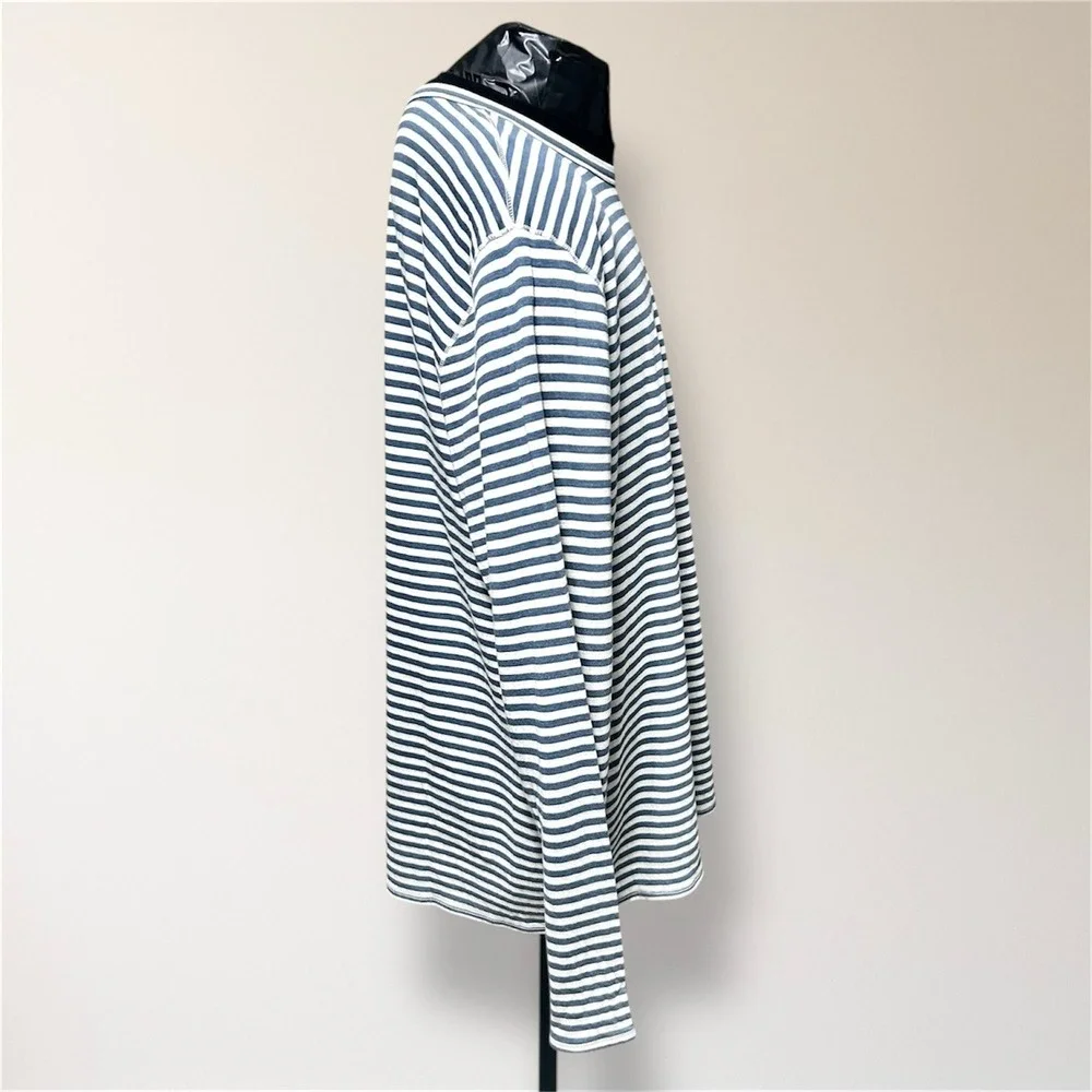 Faherty XL‎ Reversible Long Sleeve Tee Pink Blue Stripe Pima Cotton Soft Coastal